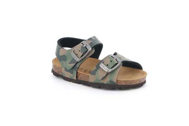 ARIA camouflage patterned sandal SB1785 - TORTORA-MILITARE | Grünland Junior