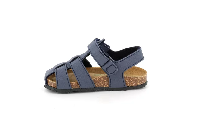 Geschlossene Sandale mit Klettverschluss | AFRE SB1787 - BLAU | Grünland Junior