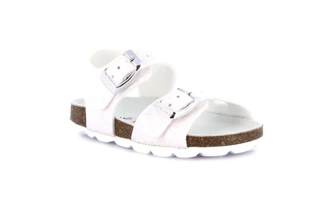 Sandal in glittered patent leather | ARIA SB1789 - white