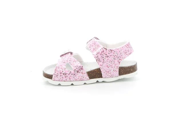 Sandaletto in vernice glitterata | ARIA SB1789 - ROSA-BIANCO | Grünland Junior