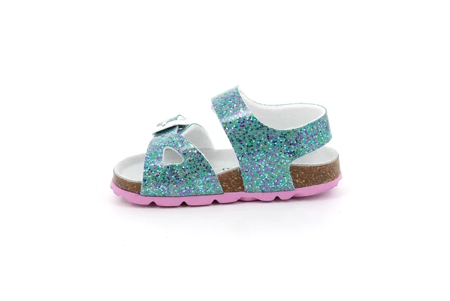 Sandaletto in vernice glitter | ARIA SB1790 - ACQUA-VIOLA | Grünland Junior
