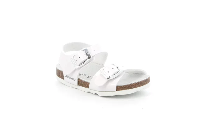Children's patent leather sandal | ARIA SB1828 - white