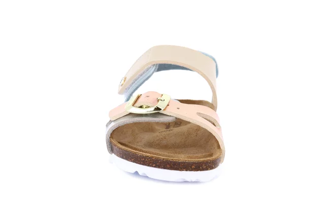 Pearly cork sandal for little girl | LUCE  SB1830 - ARGENTO-MULTI | Grünland Junior