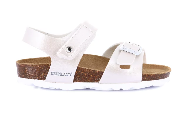 Pearly cork sandal for little girl | LUCE  SB1830 - PERLA | Grünland Junior