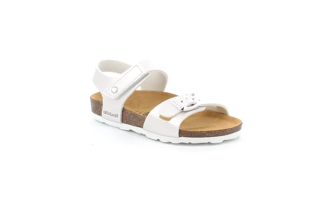Pearly cork sandal for little girl | LUCE  SB1830 - PERLA | Grünland Junior