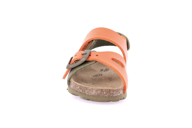 Sandal with tear closure and buckle | ARIA SB1892 - OLIVA-MATTONE | Grünland Junior