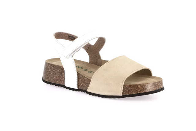 Sandal in genuine leather | ENNA SB2041 - beige bianco