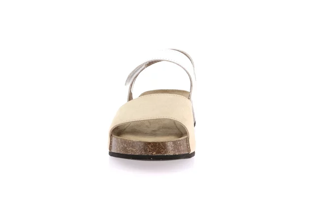 Sandal in genuine leather | ENNA SB2041 - BEIGE-BIANCO | Grünland
