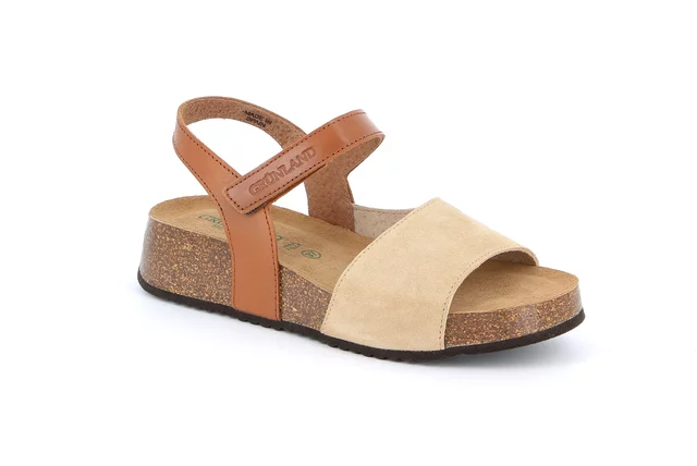 Sandale aus echtem Leder | ENNA SB2041 - BEIGE | Grünland