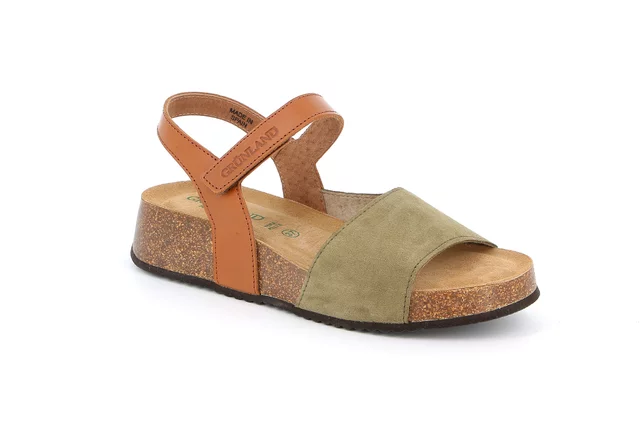 Sandal in genuine leather | ENNA SB2041 - oliva
