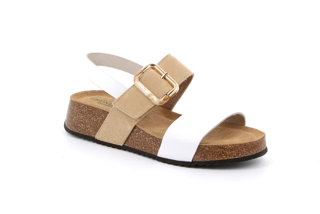 Leather sandal | ENNA SB2043 - beige bianco