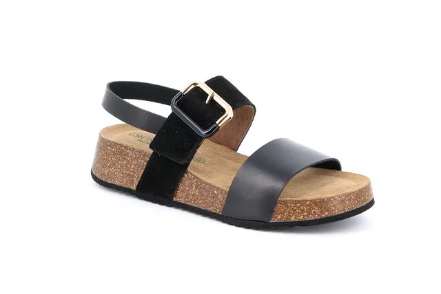 Leather sandal | ENNA SB2043 - BLACK | Grünland