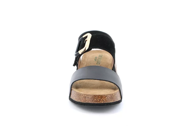Leather sandal | ENNA SB2043 - BLACK | Grünland