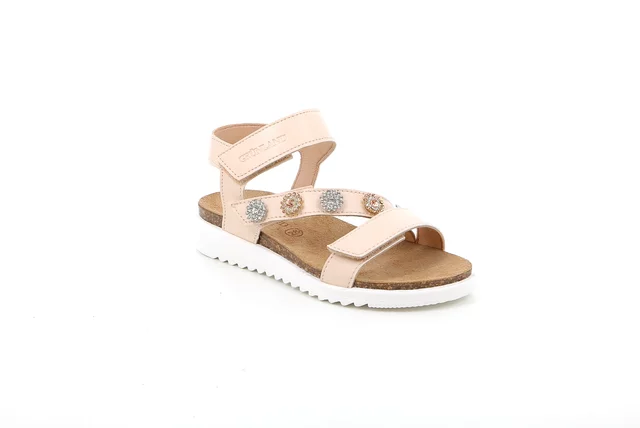 Sandal for little girl with tear closure | COOL SB2051 - cipria