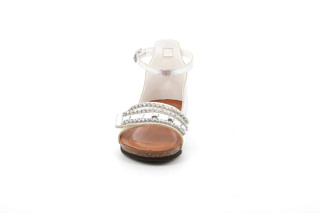 Sandale mit bezogenem Ferse | MULE SB2056 - WEIß | Grünland Junior
