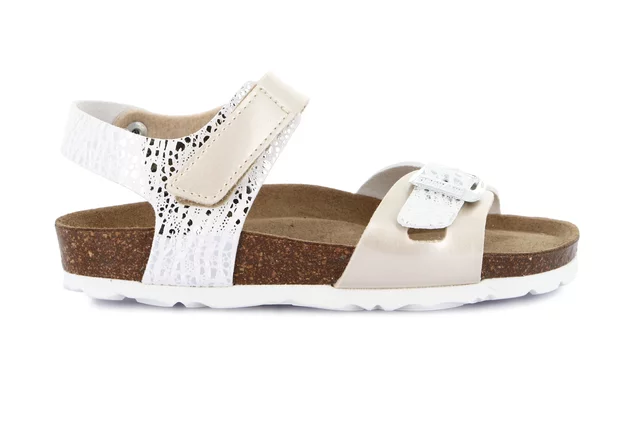 Sandale mit zweifarbigem Klettverschluss SB2078 - PERLA | Grünland Junior