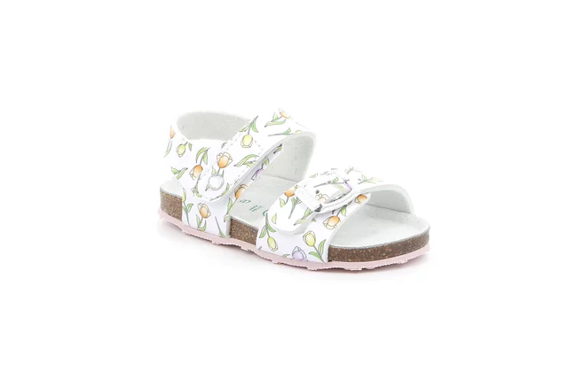 Sandale mit Tulpenprint | AFRE SB2102 - bianco multi