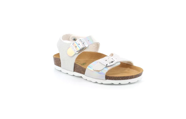 Sandals with iridescent buckles | LUCE SB2124 - white