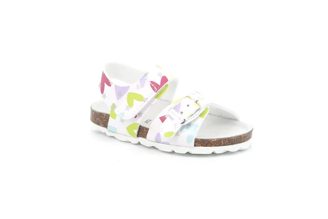 Sandale aus bedrucktem Lackleder | ARIA SB2139 - bianco multi