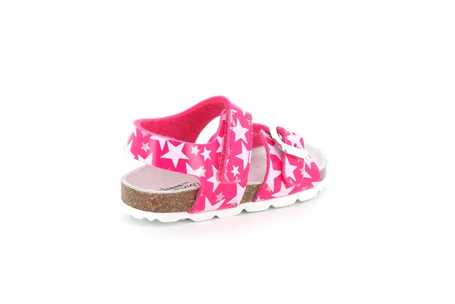 Sandale aus bedrucktem Lackleder | ARIA SB2139 - fuxia bianco