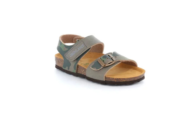 Hook-and-loop sandal + buckle | LUCE SB2145 - tortora mix