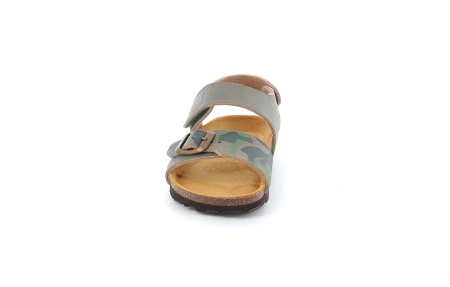 Sandale mit Klettverschluss + Schnalle | LICHT SB2145 - TORTORA-MIX | Grünland Junior