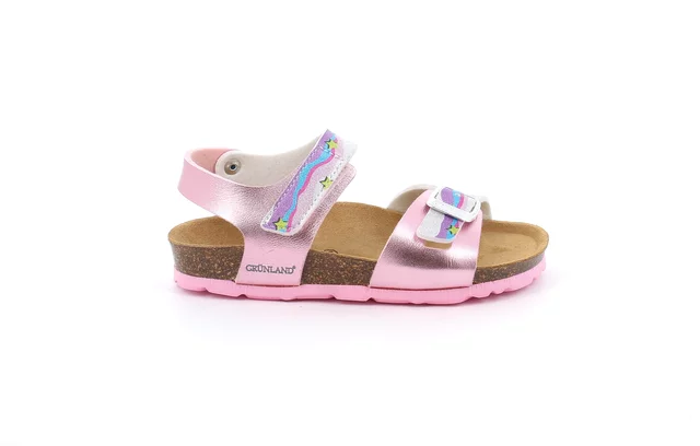 Sandal with multicolor double buckle | LUCE SB2149 - ROSA-MULTI | Grünland Junior