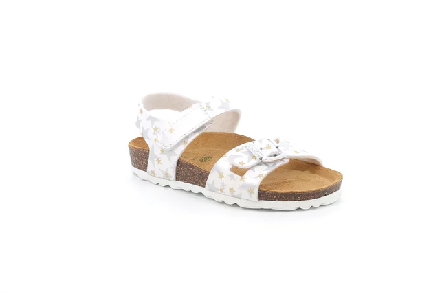 Two-tone print sandal | LUCE SB2154 - BIANCO-ARGENTO | Grünland Junior