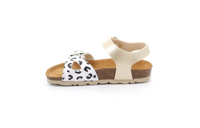 Sandalo leopardato bimba | LUCE SB2155 - PLATINO-MULTI | Grünland Junior