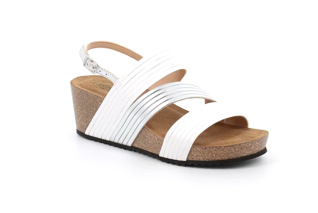 Cork sandal with three bands | ERSI SB2283 - white