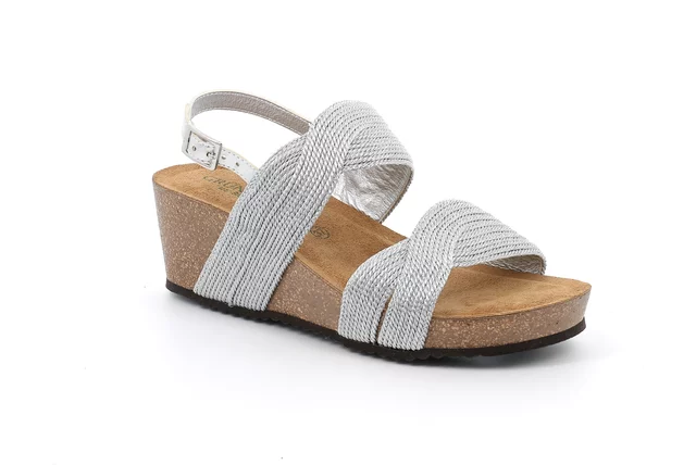 ERSI sandal with double bands SB2284 - silver