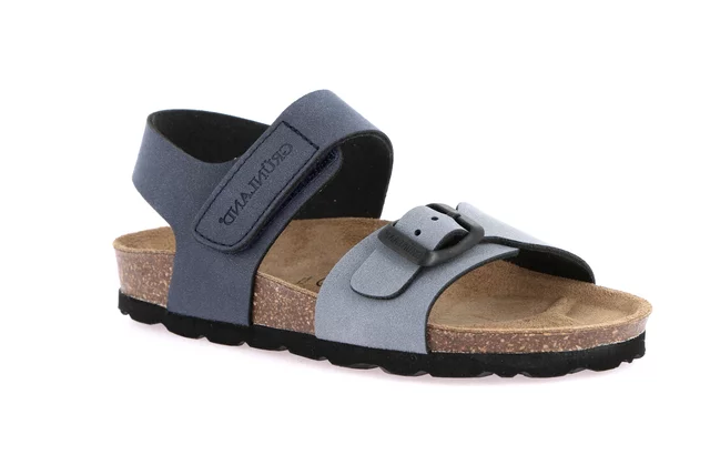 Sandaletto bicolor con strappo SB2408 - jeans blu