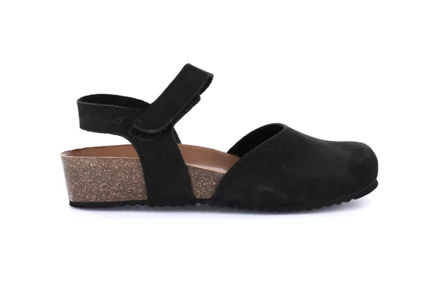 Sandalo con punta chiusa in sughero | LEFT SB2412 - NERO | Grünland