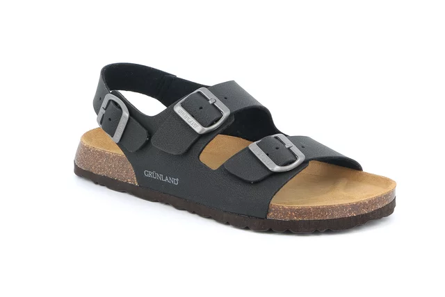 Sandal in Cork for Men | BOBO SB3645 - BLACK | Grünland