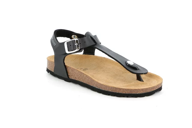 Flip flop sandal in recycled material | SARA SB4006 - BLACK | Grünland