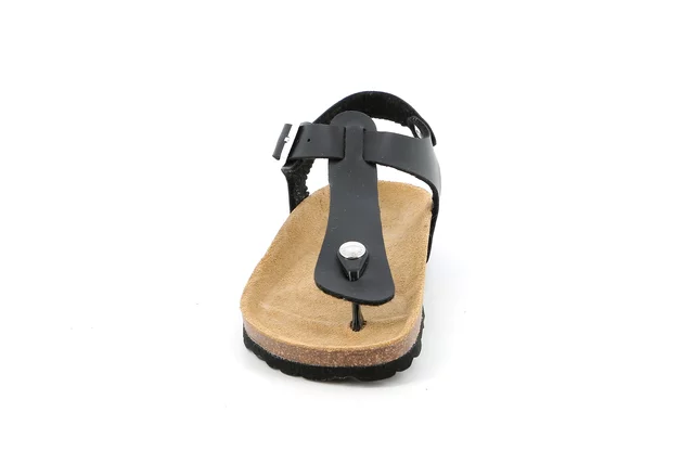 Flip flop sandal in recycled material | SARA SB4006 - BLACK | Grünland