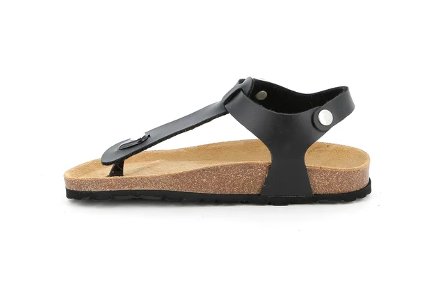 Flip flop sandal in recycled material | SARA SB4006 - BLACK | Grünland