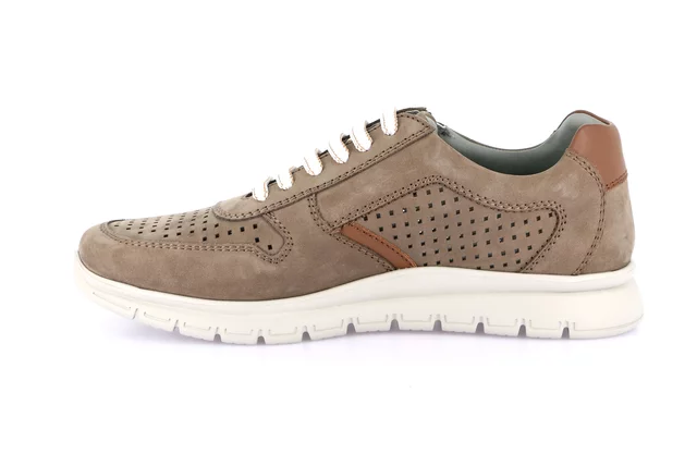 Sports shoe in nubuck and side zip | SKAP SC0794 - KAKI | Grünland