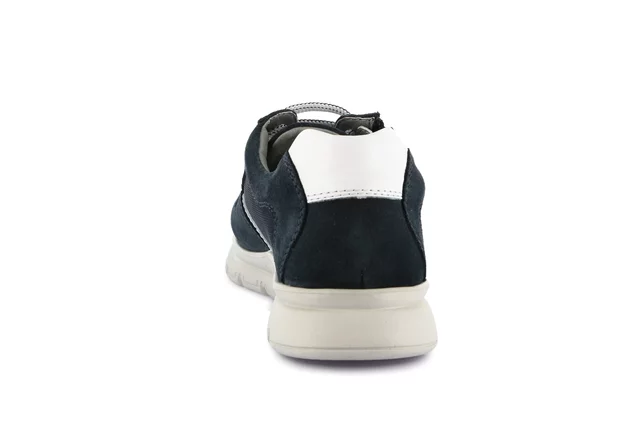 Leather and textile zip-up shoe | SKAP SC0795 - BLUE | Grünland