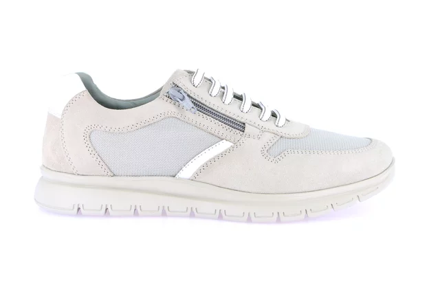 Leather and textile zip-up shoe | SKAP SC0795 - GREY | Grünland