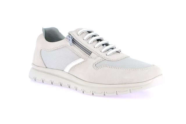 Leather and textile zip-up shoe | SKAP SC0795 - grey