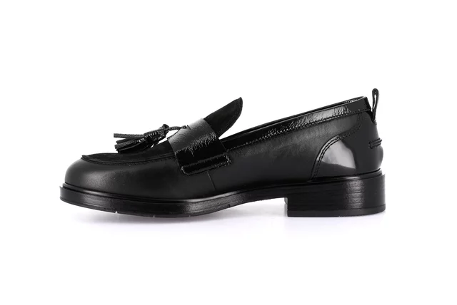 Women's moccasin in genuine leather | AFFE SC2143 - BLACK | Grünland