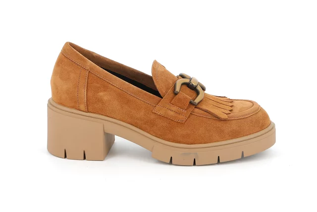 Moccasin with heel and horsebit | ZAME SC2863 - CUOIO | Grünland