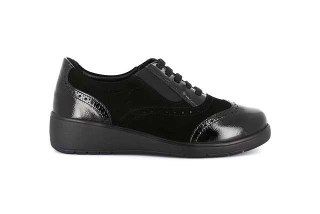 Schuhe im Derby-Stil aus Leder und Wildleder | NETA SC2864 - NERO-NERO | Grünland