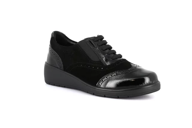 Shoes Derby style in leather and suede | NETA SC2864 - NERO-NERO | Grünland