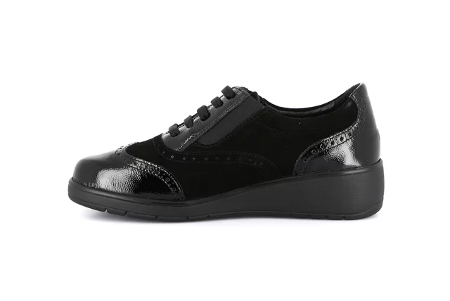 Shoes Derby style in leather and suede | NETA SC2864 - NERO-NERO | Grünland