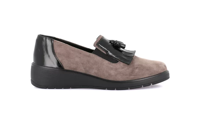 Comfort slip on with tassels | NETA SC2872 - TAUPE-NERO | Grünland