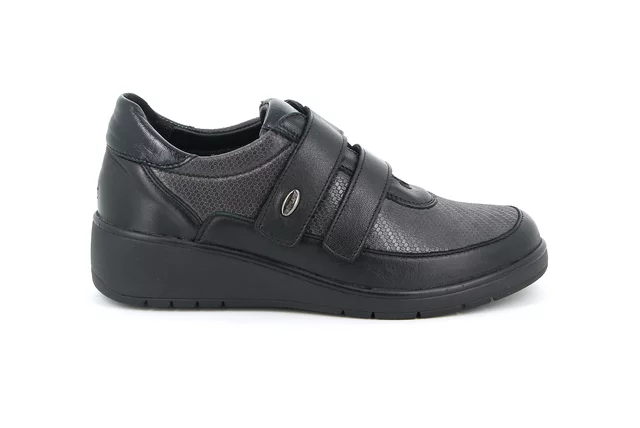 Comfort shoes with double hook-and-loop closure | NETA SC2875 - ANTRACITE-NERO | Grünland