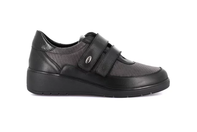 Komfort Schuhe mit Doppelklettverschluss | NETA SC2875 - ANTRACITE-NERO | Grünland