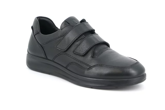 Total-black shoe with double strap closure | BONN SC2959 - BLACK | Grünland